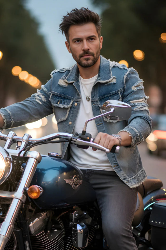 Wornline Distressed Denim Jacket