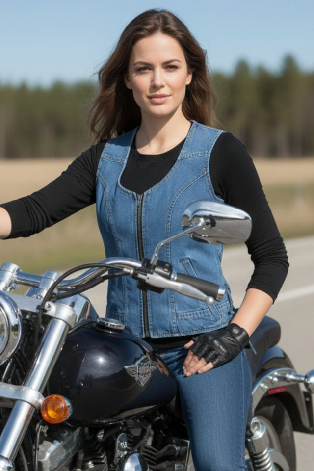 Sunset Laced Concealed Denim Vest