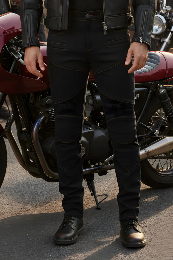 PK718 Black Protective Riding Jeans
