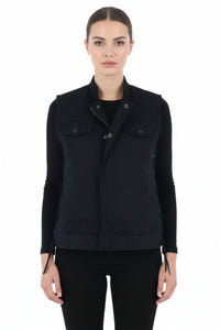 Women’s Black Denim Motorcycle Club Vest