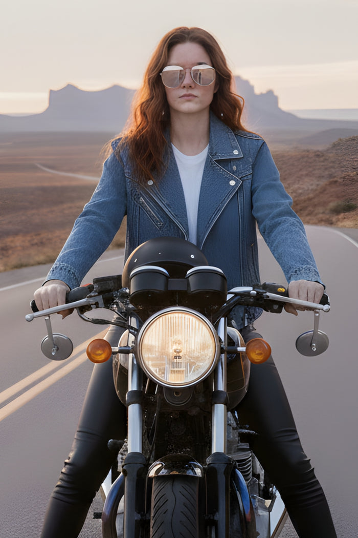 Vintage Women's Zip-Detail Denim Jacket