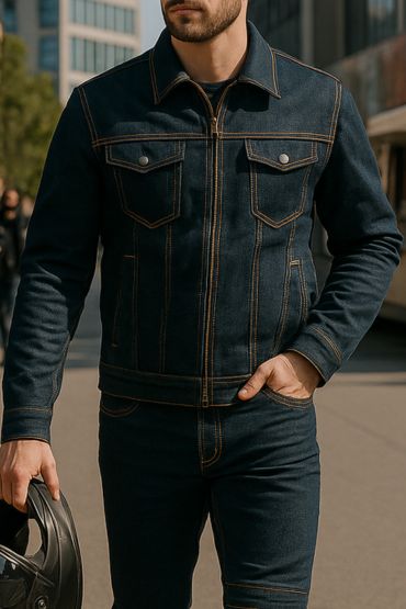 denim biker jacket